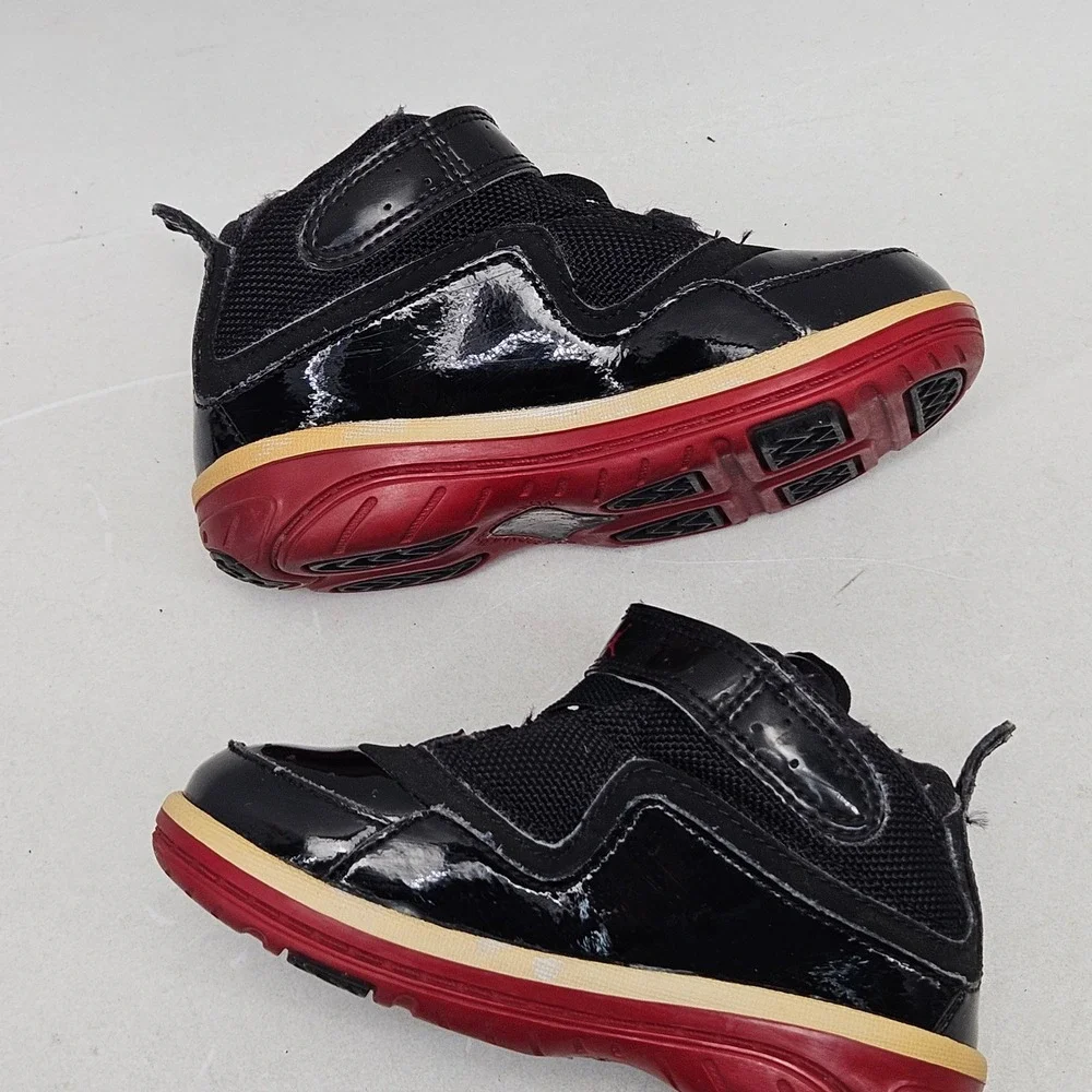 Jordan Team Reign Black Red Patent Leather Toddler Sneakers 8C 364696-061